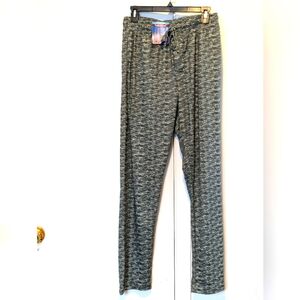 🆕 HANES Knit Sleep PANTS Sz M Green White Elastic waist NEW